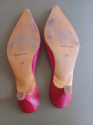 Mules Puntiagudas Rosa y Blanco
