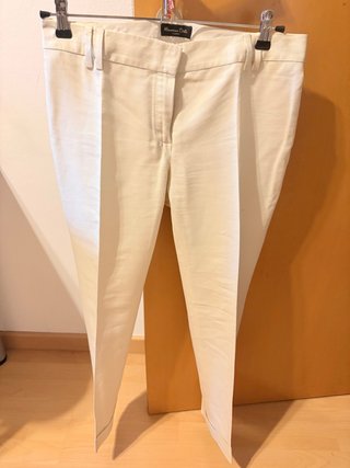 Pantalón vestir mujer Massimo Dutti color crema