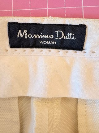Pantalón vestir mujer Massimo Dutti color crema