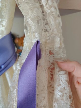 Abito bambina pizzo e tulle viola