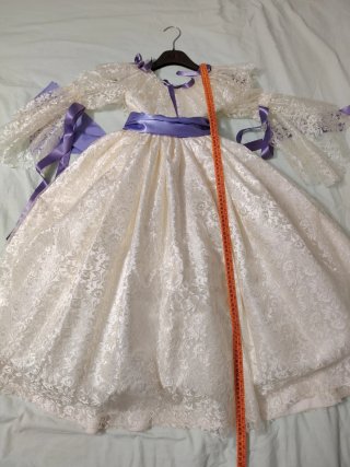 Abito bambina pizzo e tulle viola