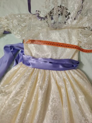 Abito bambina pizzo e tulle viola