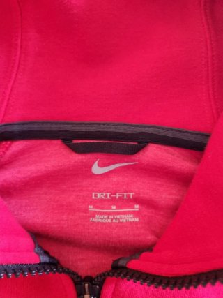 Felpa Nike Dri-FIT con Cappuccio Zip Rossa