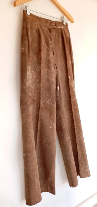 Pantalones piel mujer vintage acampanados