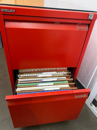 Archivador Bisley 2 cajones metálico rojo