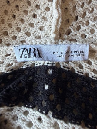 Jersey corto Zara rayas vainilla y negro