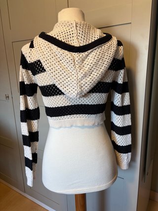 Jersey corto Zara rayas vainilla y negro