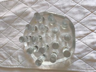 Calentador de té vintage de cristal