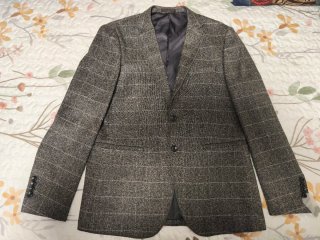Americana gris cuadros talla L - Nueva