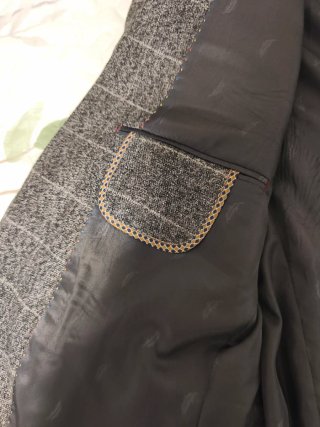 Americana gris cuadros talla L - Nueva