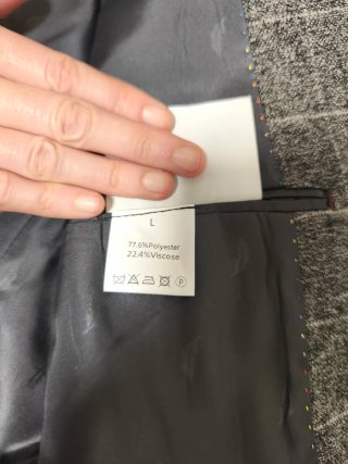 Americana gris cuadros talla L - Nueva