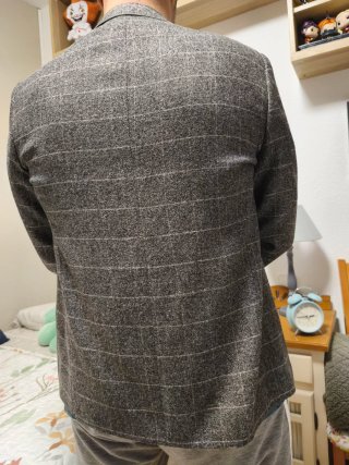Americana gris cuadros talla L - Nueva