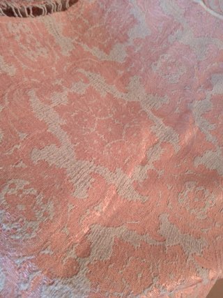 Copriletto vintage raso damascato oro rosa