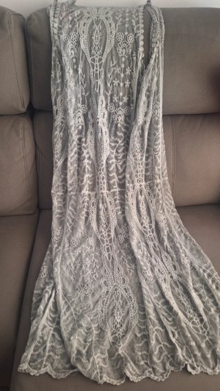 Pareo/Vestido Largo Encaje Gris Talla M