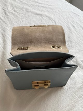 Bolso Furla Azul Claro Cadena Dorada