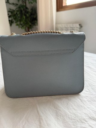 Bolso Furla Azul Claro Cadena Dorada