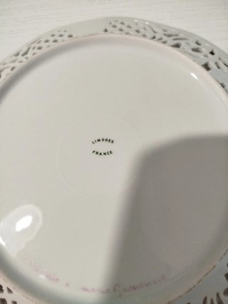 Piatto Limoges dipinto a mano fiori