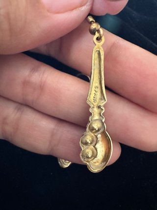 Pendientes Modernistas Latón Azul