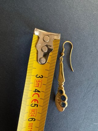 Pendientes Modernistas Latón Azul