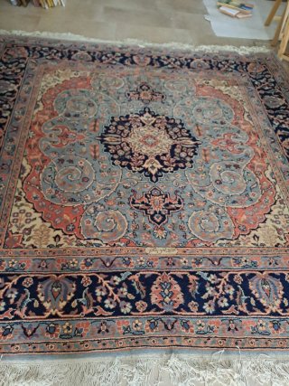 Tappeto persiano lana blu e rosso