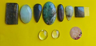 Lote piedras: labradorita, crisocola, cuarzo