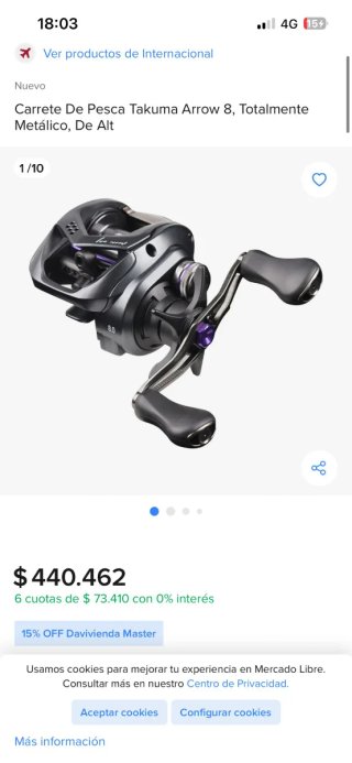 Carrete de Pesca Takuma Arrow 8 Metálico