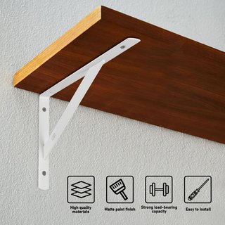 8 Soportes estantes pared triangulares 300x190mm