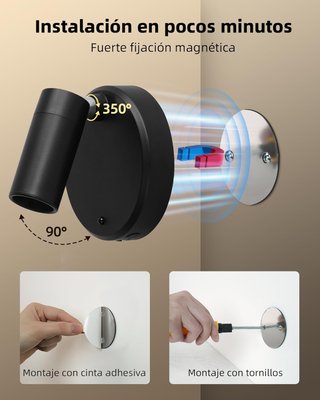 Foco LED Recargable Negro 3000mAh