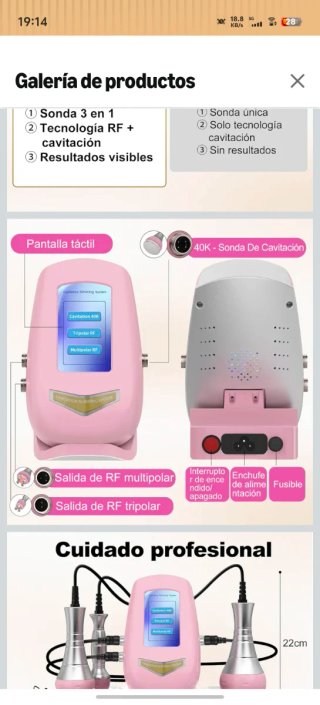 Máquina Radiofrecuencia Facial y Corporal 3 en 1