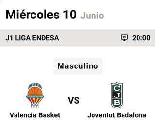 Cartel Valencia Basket vs Joventut Badalona