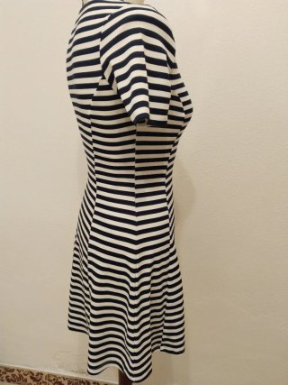 Vestido corto rayas azul y blanco