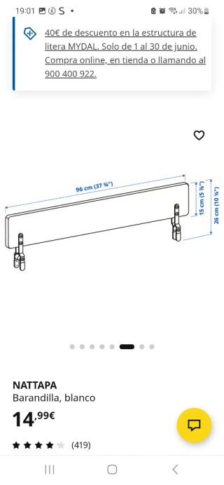 Barandilla Cama Infantil IKEA