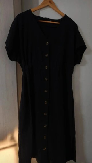 Vestido Midi Negro Verano Talla XL