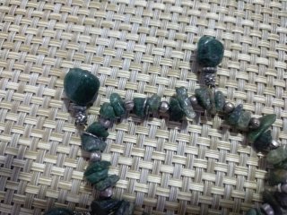 Pulsera Ágata Musgo Chips Elástica Artesanal