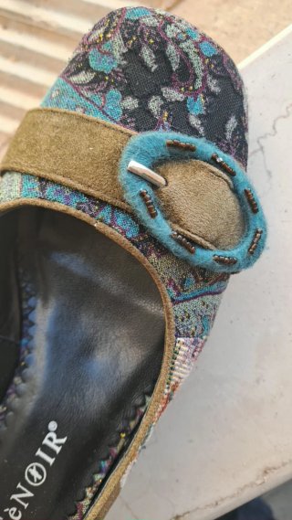 Scarpe basse donna CafèNoir oro multicolor