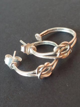 Pendientes Aro Nudo Plata 925
