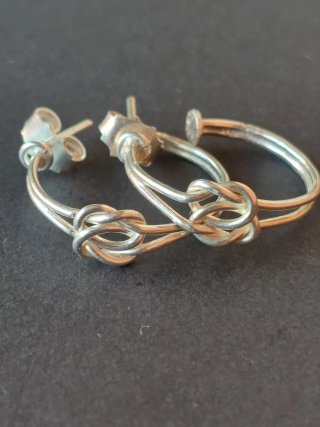 Pendientes Aro Nudo Plata 925