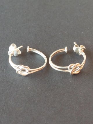 Pendientes Aro Nudo Plata 925