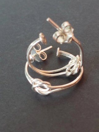 Pendientes Aro Nudo Plata 925