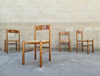 Set de 4 sillas de enea. Vintage, 70s.