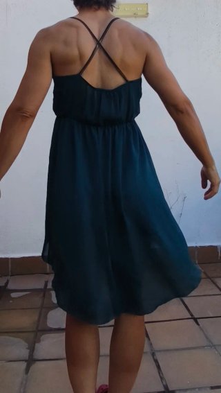 Vestido gasa tirantes cruzados talla XS