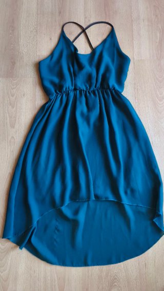 Vestido gasa tirantes cruzados talla XS