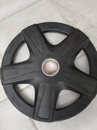 Lote Disco olimico de pesa 15 kg. 3 unidades