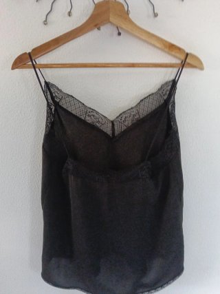 Top lencero negro encaje Talla única