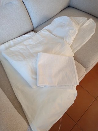 3  pezzi Lenzuola Singole Cotone Bianco Vintage