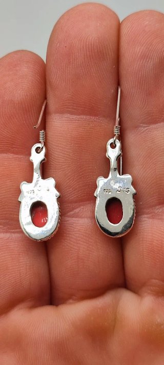 Pendientes de Plata y Coral.