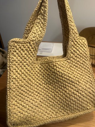 Bolso Loewe Yute Logo Bordado Beige Negro