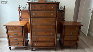 Juego Muebles Dormitorio: Cabecero, Cómoda y Mesit
