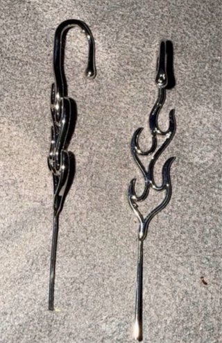 Pendientes Ear Cuff Diseño Llamas Plata