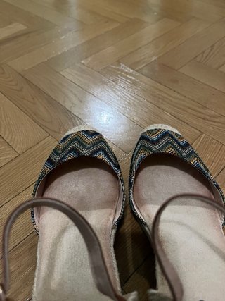 Alpargatas cuña GOGO Talla 38 de tela y esparto